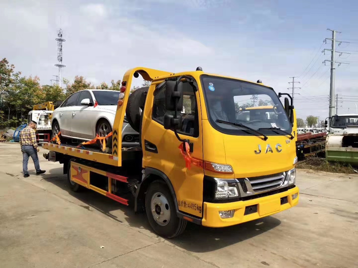 國六江淮藍(lán)牌一拖二清障車